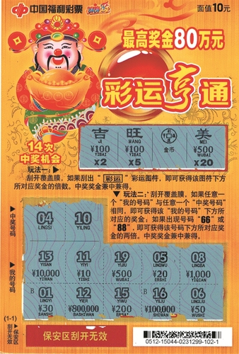 中得金币的彩票