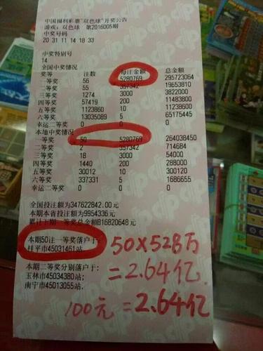 站主自己计算店里开出的2.64亿巨奖